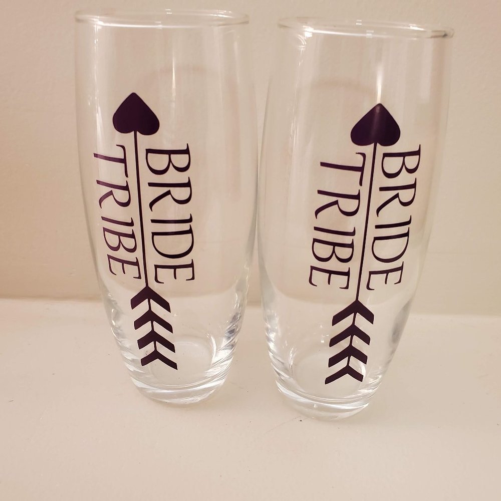 2 Bride Tribe Stemless Flutes